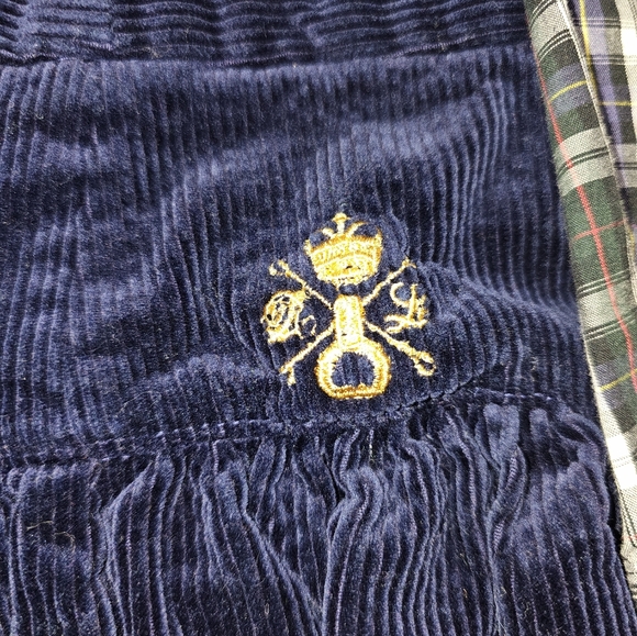 Ralph Lauren Blue Label Girl Sz 5 Navy Skirt Matching Button Up Ruffle Plaid Top - Picture 2 of 12